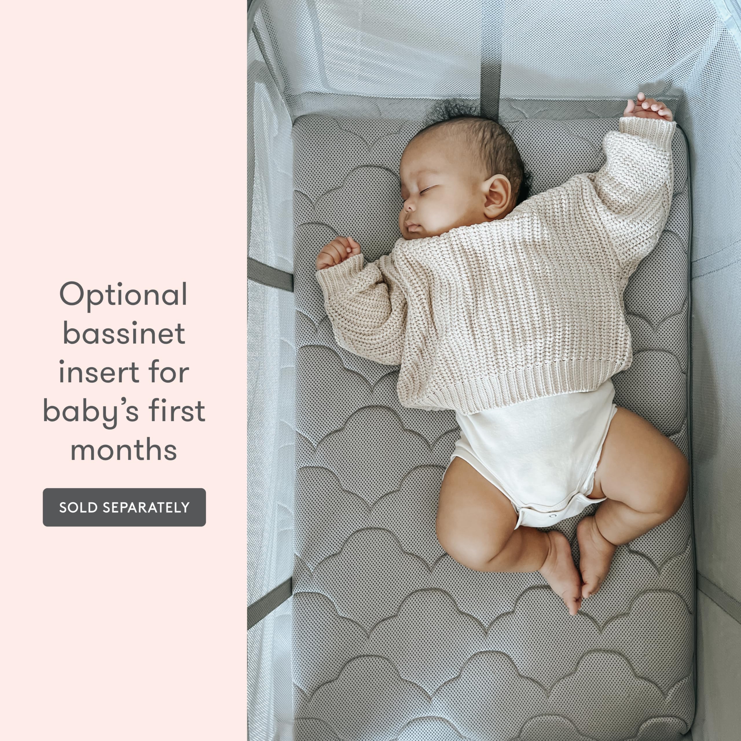 Newton Baby Travel Crib & Play Yard - 2023 Model | 100% Breathable Washable Portable Playpen | Largest Baby Playard with Travel Bag & Sheet | Bassinet Option | Perfect for Travel, Nursery & Indoor Playtime