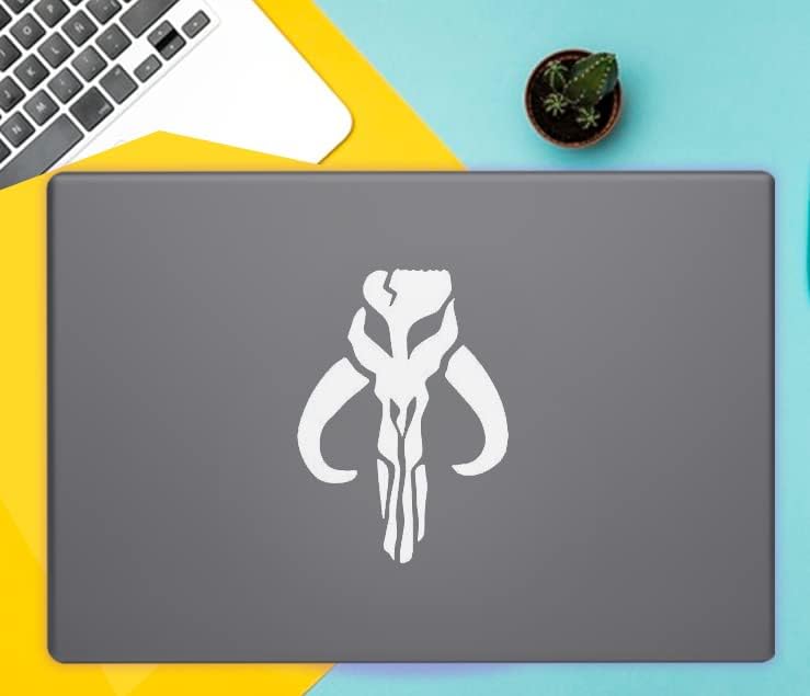 Bounty Hunter Mandalorian Vinyl Decals Stickers for Cars, Trucks, Vans, Laptops - White 5.5