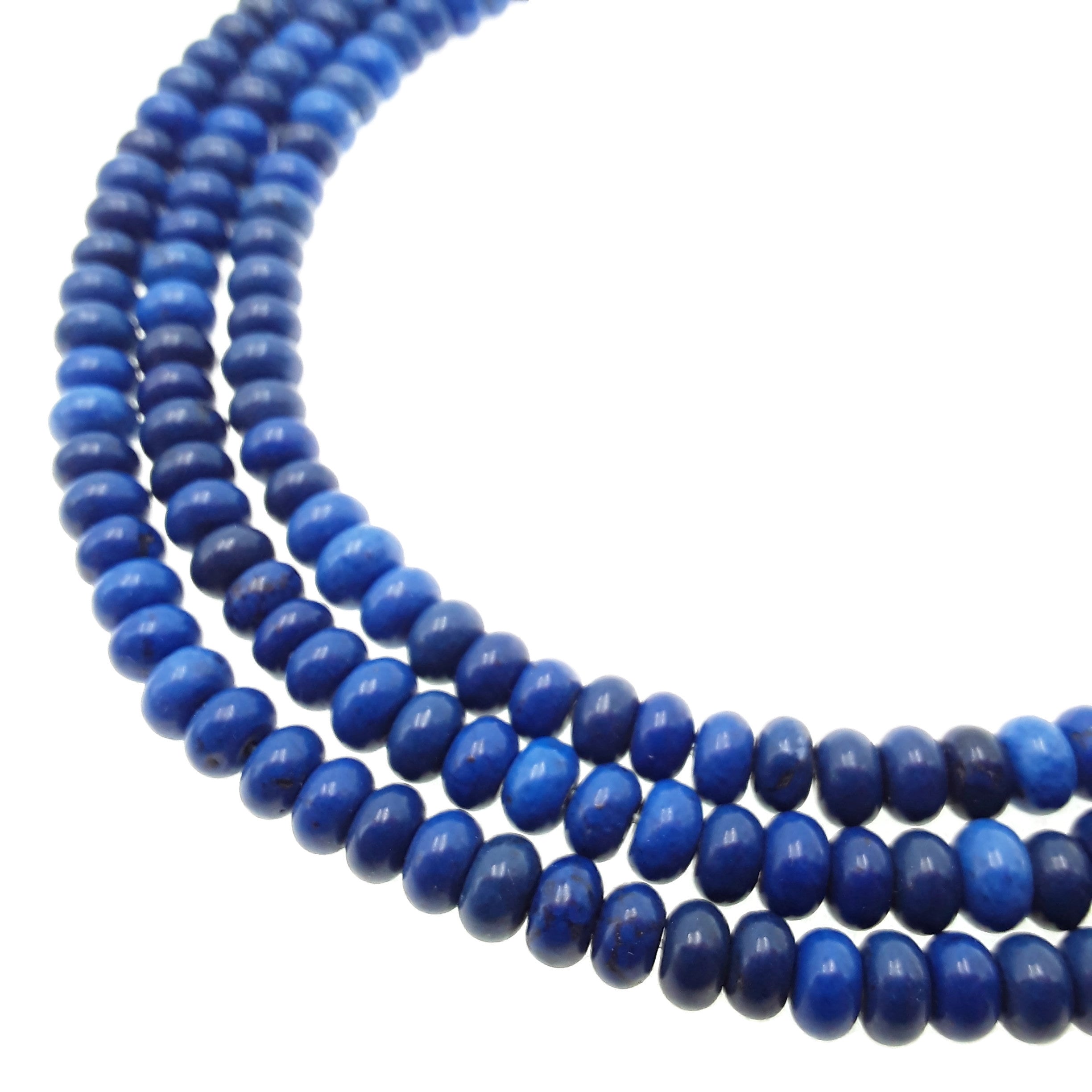Natural Blue Magnesite Turquoise Smooth Rondelle Beads 3x4mm 4x6mm - 15.5 Inch Strand for Jewelry Making, DIY Crafts, Bracelets & Necklaces - Healing Crystal Beads for Meditation & Spiritual Gifts