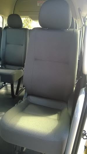 Custom Canvas Seat Covers for Toyota HiAce Commuter Bus 1984+ (Fits 5-6 Rows) - Durable & Washable Car Seat Protectors for Work Vans, Shuttles, and Family Road Trips