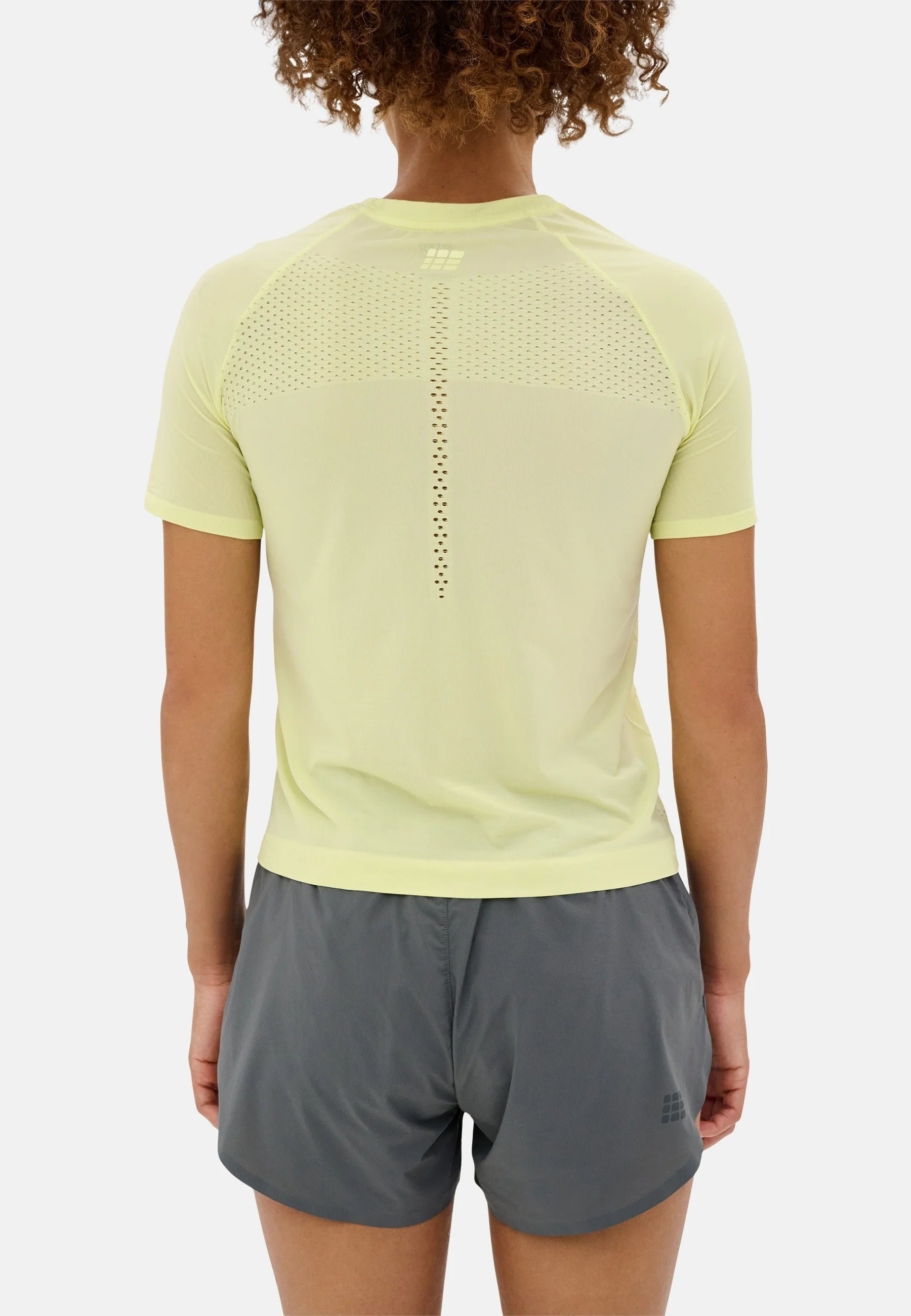CEP Women's Ultralight Seamless Running Shirt - Short Sleeve Moisture-Wicking Top V2 in Lime Green | Perfect for Gym, Yoga & Outdoor Sports
