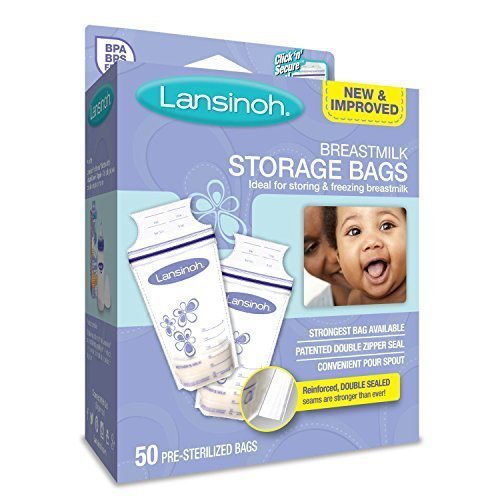 Lansinoh Breast Milk Storage Bags - 50 Count, 2 Pack | BPA-Free, Pre-Sterilized, Leak-Proof | Perfect for Freezing, Storing & Organizing Breast Milk at Home or On-the-Go