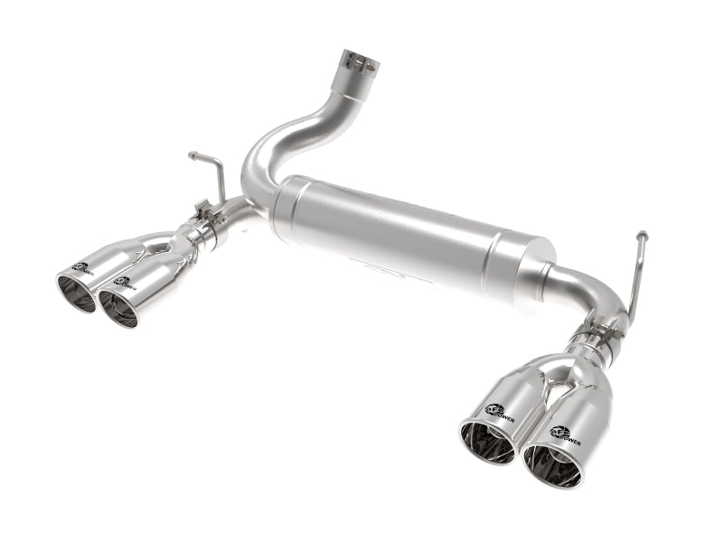 AFE Vulcan Series Axle Back Exhaust System with Polished Tips for Jeep Wrangler JK 2007-2018 (3.6L & 3.8L V6) - Enhanced Performance & Aggressive Sound for Off-Road Adventures