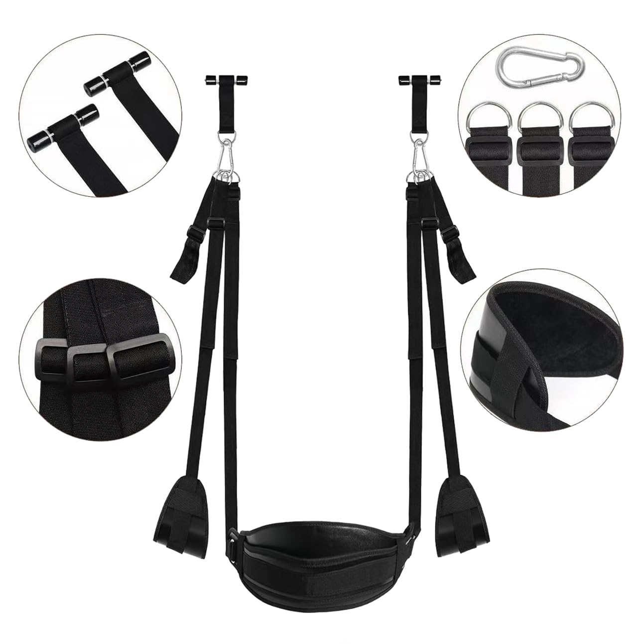 Heavy Duty Adult Door Frame Swing - 300Lbs Capacity Sex Swing for Bedroom, Ceiling Mount & Over The Door Hanging - Perfect for Couples Play, BDSM, Spice Up Romance & Home Fitness Workouts