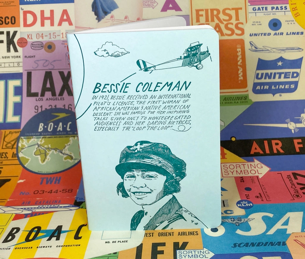 Bessie Coleman Inspirational Notebook - Lined Journal for Women & Students - Perfect for School, Work, Travel & Creative Writing