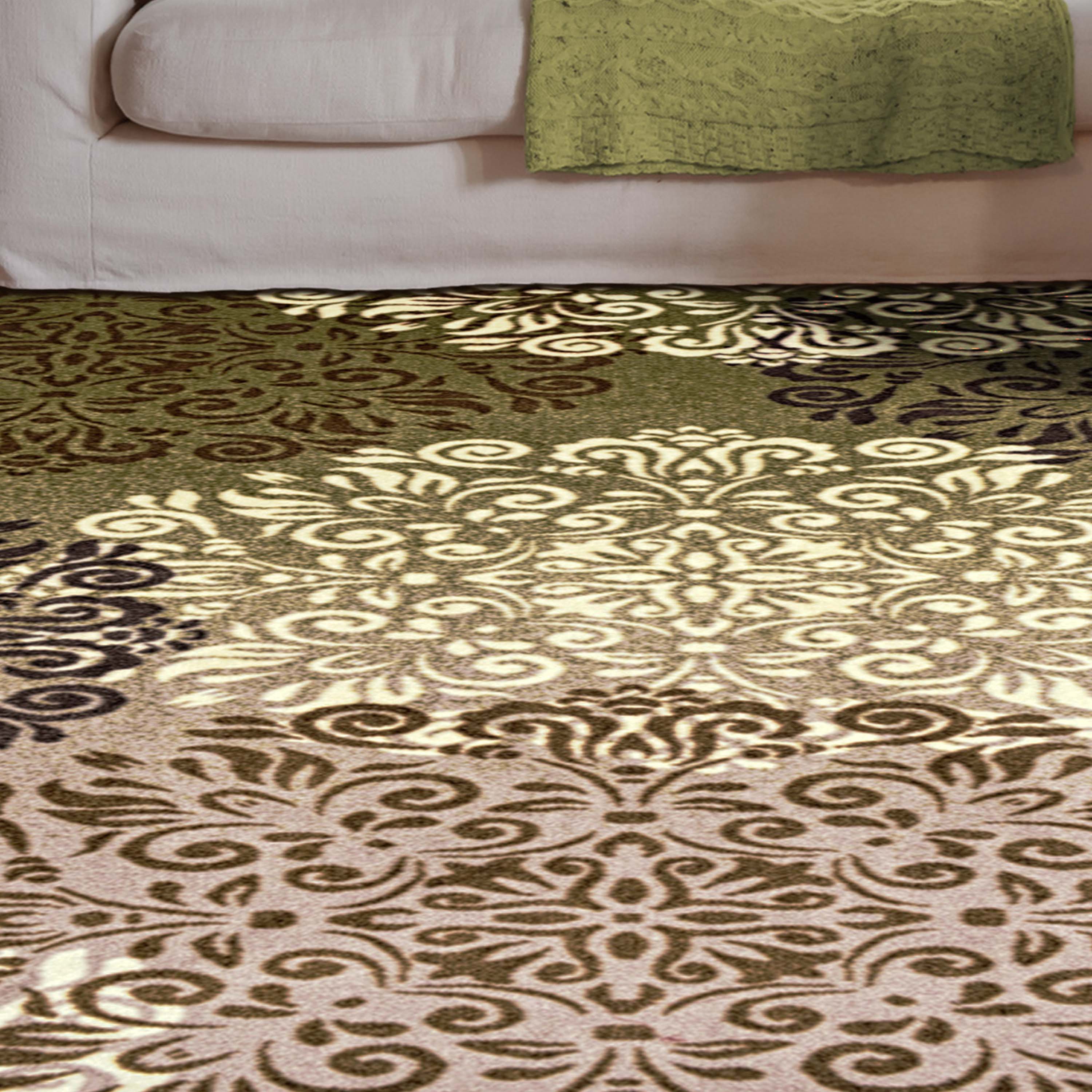 Stylish Hedena Geometric Floral Traditional Non-Slip Indoor Area Rug - Perfect for Living Room, Bedroom & Home Decor