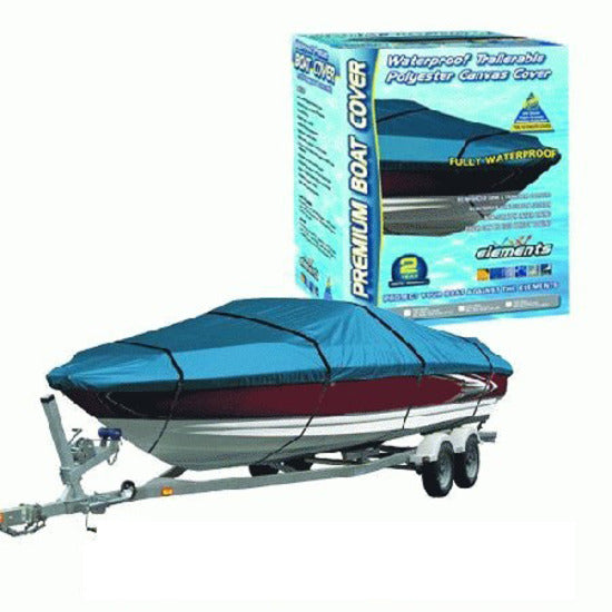 Premium 600D Canvas Waterproof Boat Cover - Fits 4.8M to 5.6M (16Ft to 18.5Ft) - Heavy-Duty Protection for Boats, Yachts & Marine Vehicles - All-Weather Defense Against Sun, Rain & Snow - Ideal for Outdoor Storage & Mooring