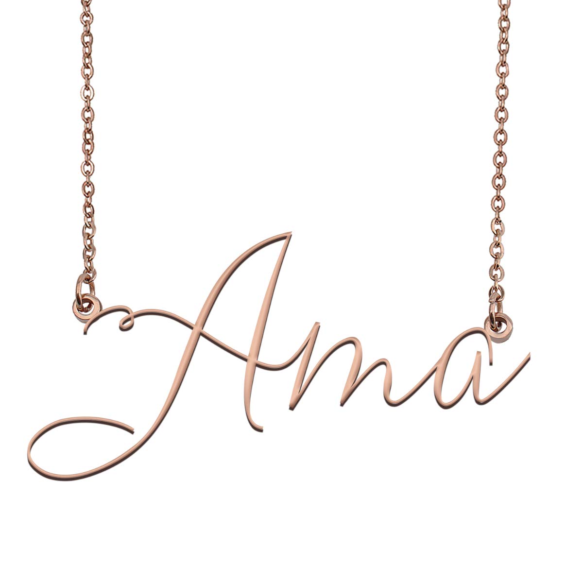 Personalized Rose Gold Name Necklace - Custom Name Plate Necklace with 18K Gold Plating | Perfect Gift for Women, Birthday, Anniversary, Valentine's Day