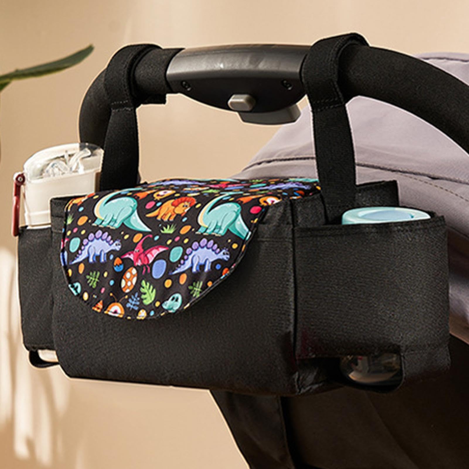 Portable Stroller Organizer with Cup Holder & Phone Pocket - Detachable Stroller Caddy for Baby Bottles, Snacks & Essentials | Perfect for Walks, Shopping & Traveling with Your Baby