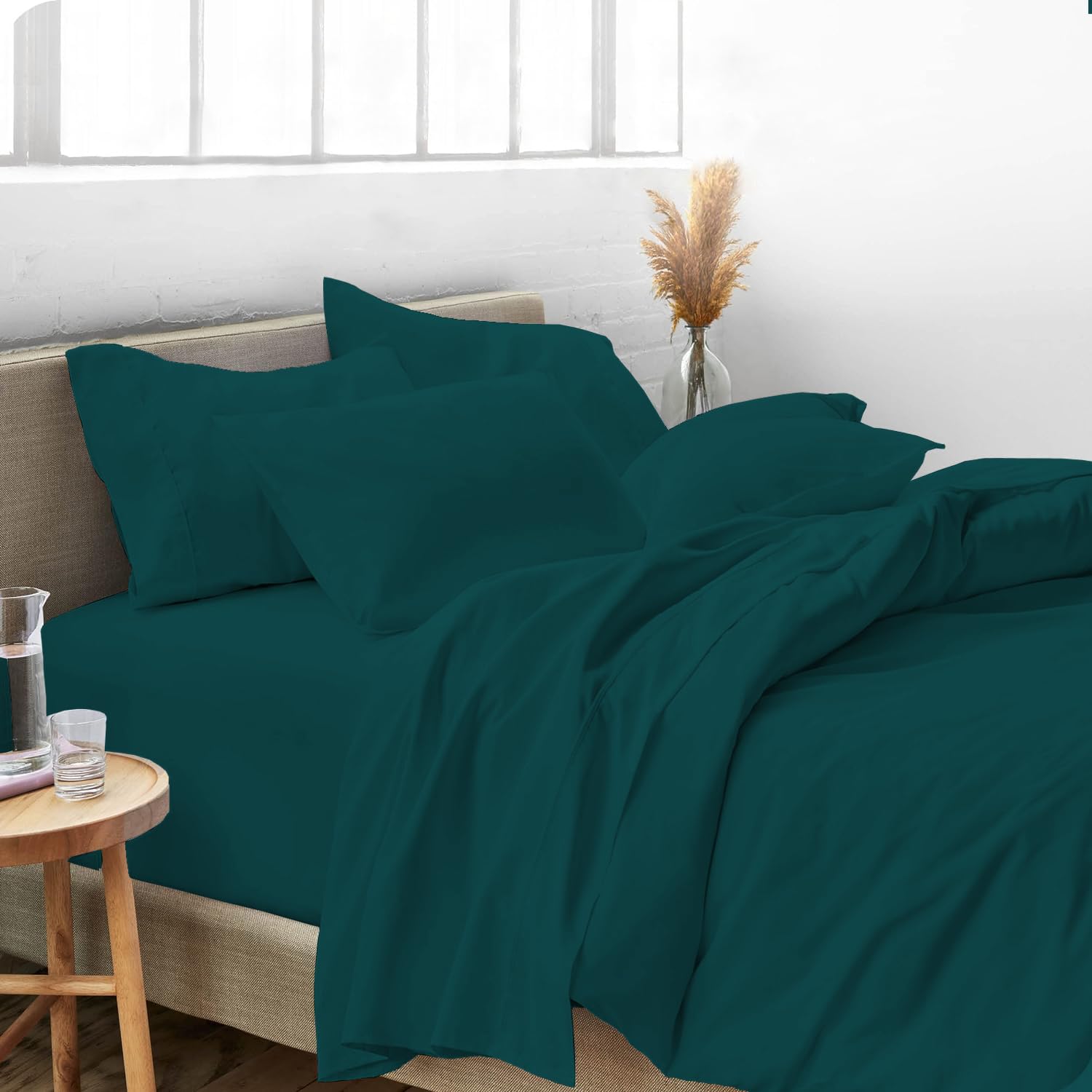 Luxury 800 Thread Count King Size Egyptian Cotton Bed Sheets Set - 6 Piece (Fitted Sheet, Flat Sheet, 4 Pillowcases) - 15
