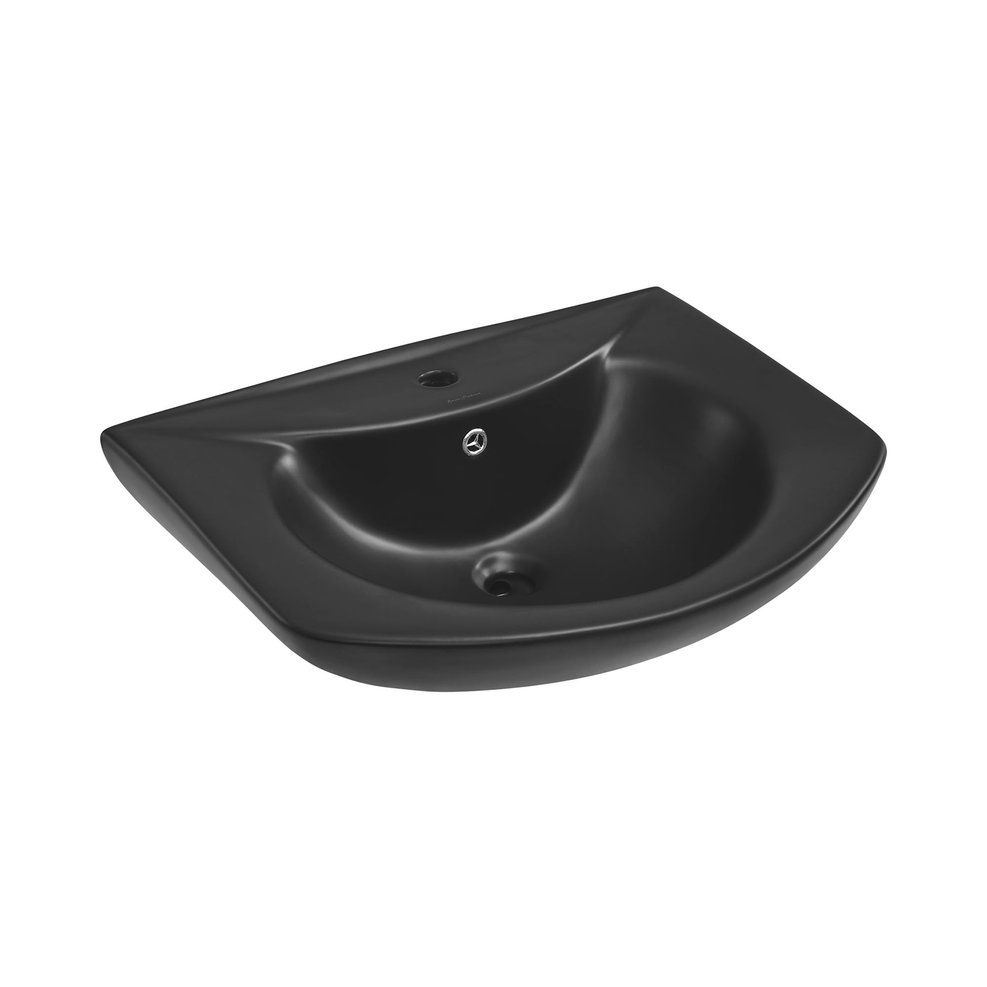 Chateau Two-Piece Round Pedestal Sink in Matte Black - Modern Bathroom Vanity for Small Spaces | Perfect for Powder Rooms & Guest Baths