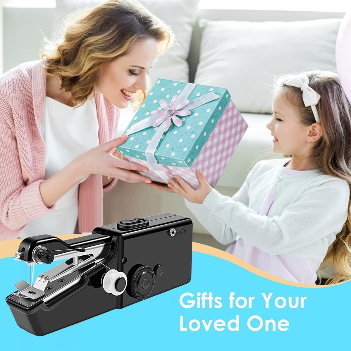 Gofemial Portable Mini Sewing Machine for Beginners - Electric Handheld Sewing Machine for Kids, Clothes & Fabrics - Perfect for Travel, Home Use & DIY Projects