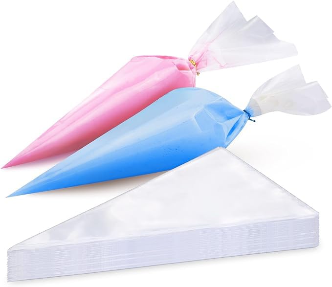 100 Pack 15 Inch Disposable Piping Bags - Heavy Duty Anti-Burst Pastry Decorating Bags for Cake Frosting, Cupcake Icing, Cookie Decorating - Perfect for Home Baking, Party Treats & Professional Cake Design