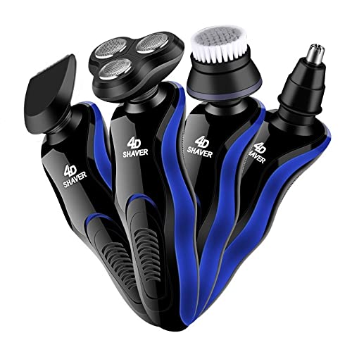 Electric Head Shaver for Bald Men - 4-in-1 Rechargeable Shaving Machine with 3 Blades & Nose Hair Trimmer | Perfect for Travel, Gym & Daily Grooming Routine