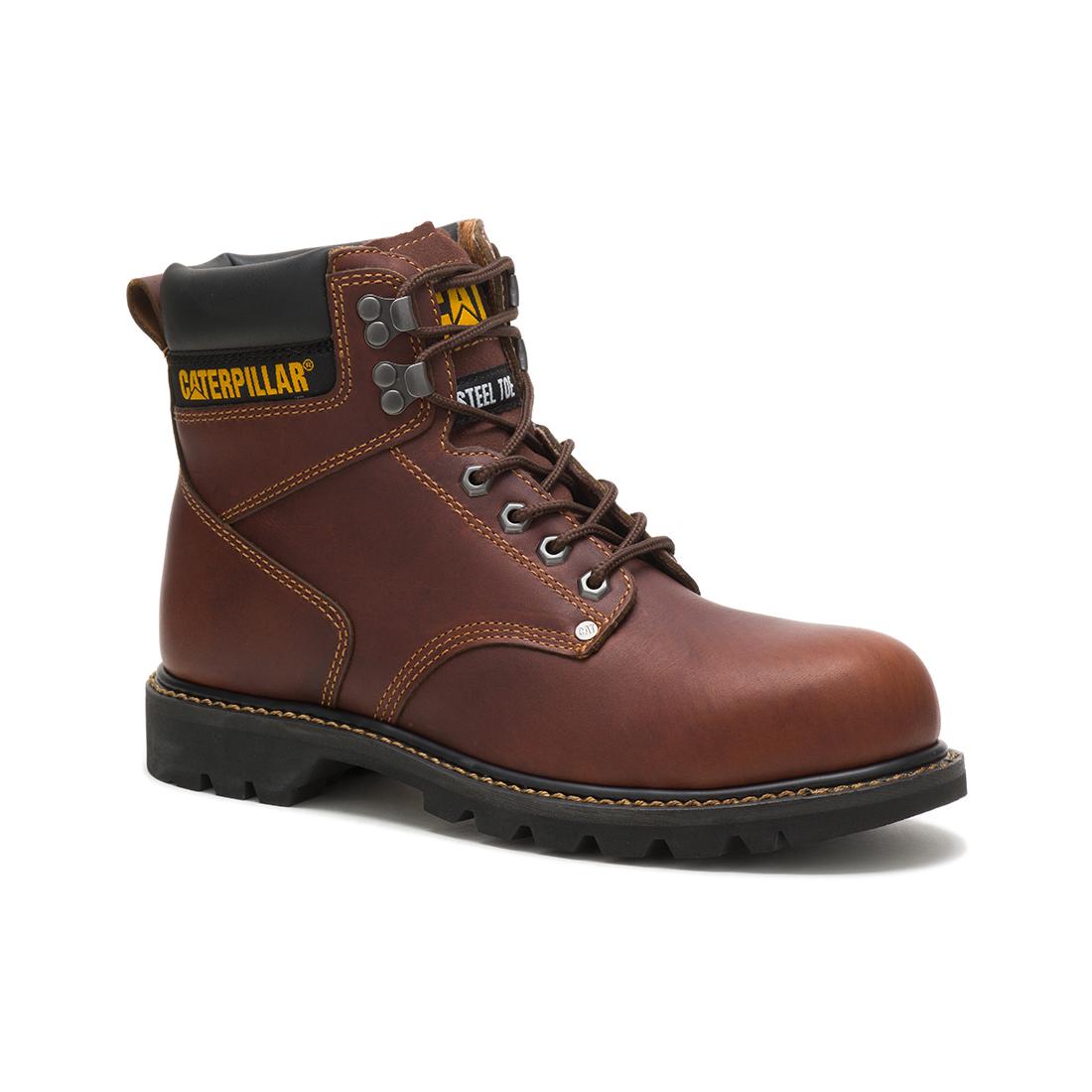 Second Shift Steel Toe Work Boots for Men - Tawny Brown Safety Shoes with Slip Resistant & Electrical Hazard Protection - Ideal for Construction, Warehouse & Industrial Work
