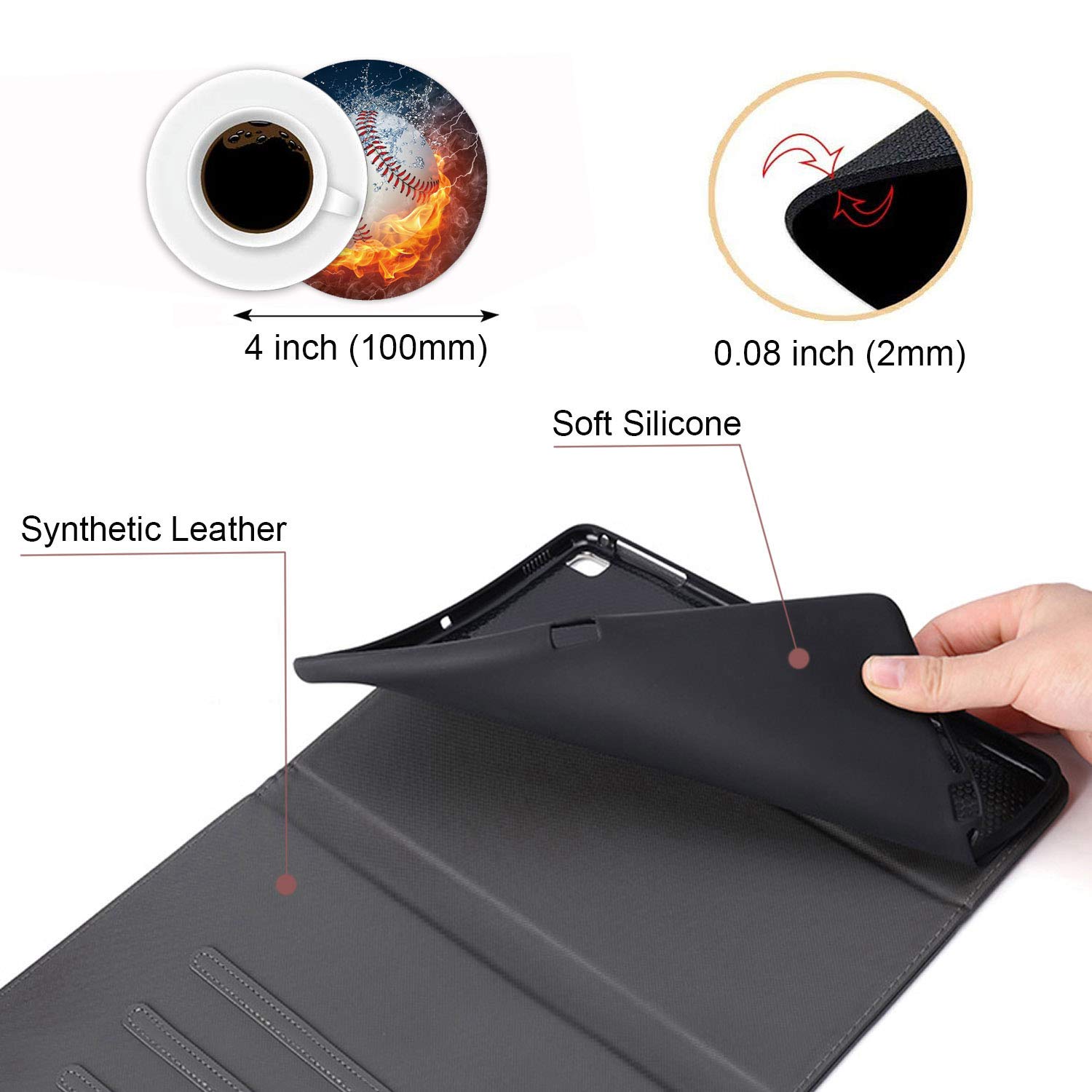 Premium PU Leather iPad Case for iPad 8th Gen (2020)/7th Gen (2019), iPad Air 3 10.5