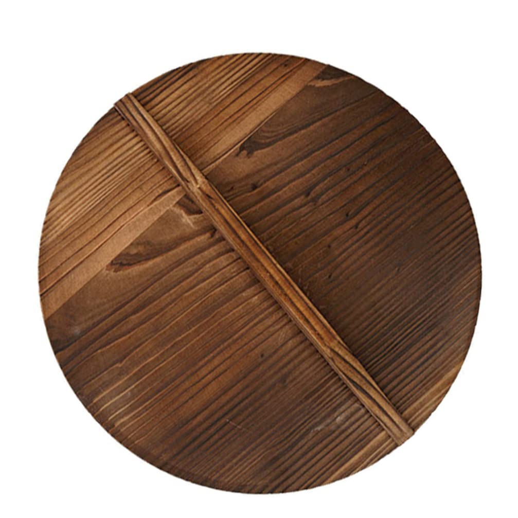 **Cabilock Wooden Wok Lid - Lightweight & Durable Bamboo Pot Cover for Cast Iron Wok, Skillet, or Griddle Pan - Healthy Cooking, Heat Resistant & Splatter-Free - Perfect for Stir-Fry, Steaming & Sauteing**
