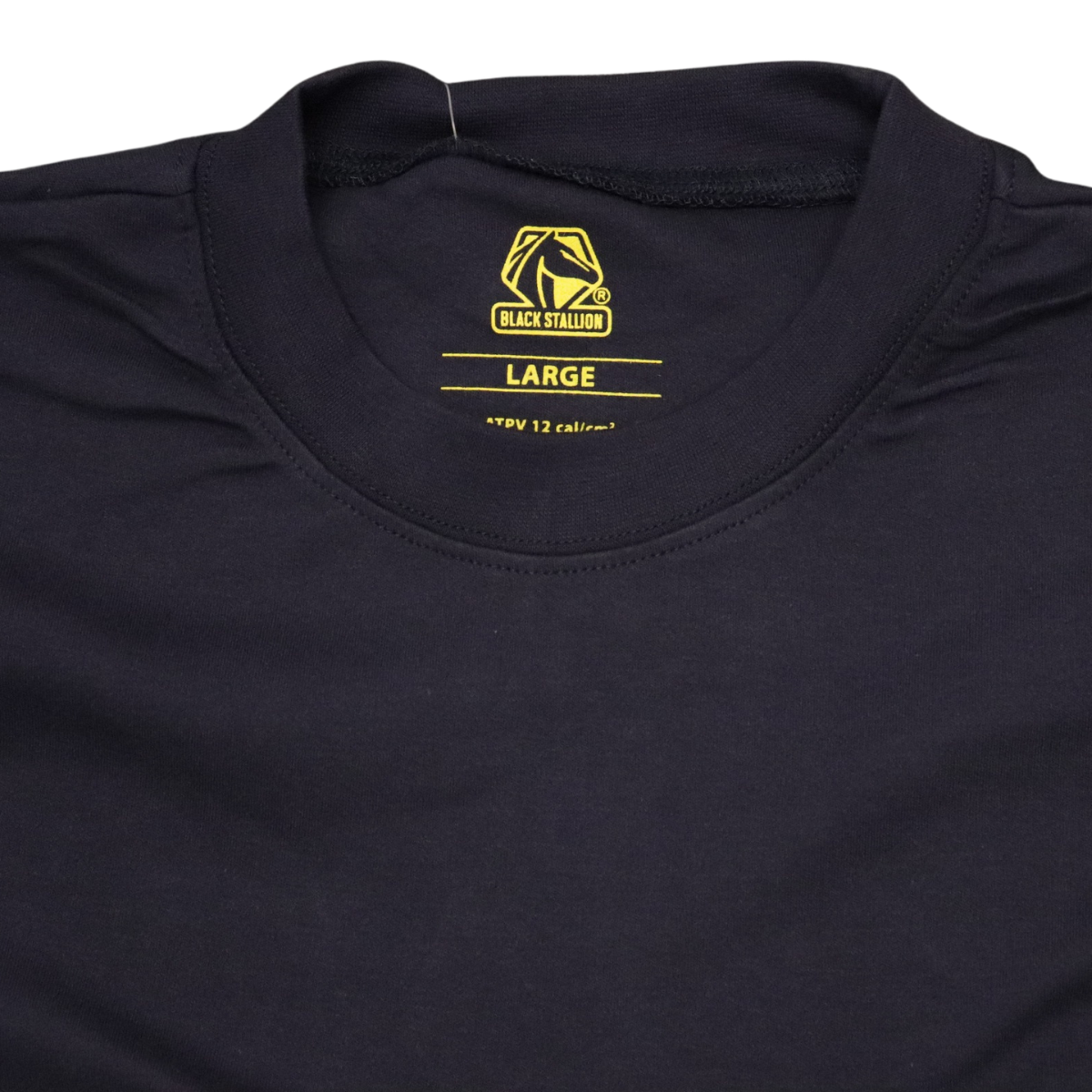 Black Stallion FR Cotton Knit 7 oz Long Sleeve T-Shirt - Navy (TF2510 NV) | Flame Resistant Workwear for Construction & Industrial Safety