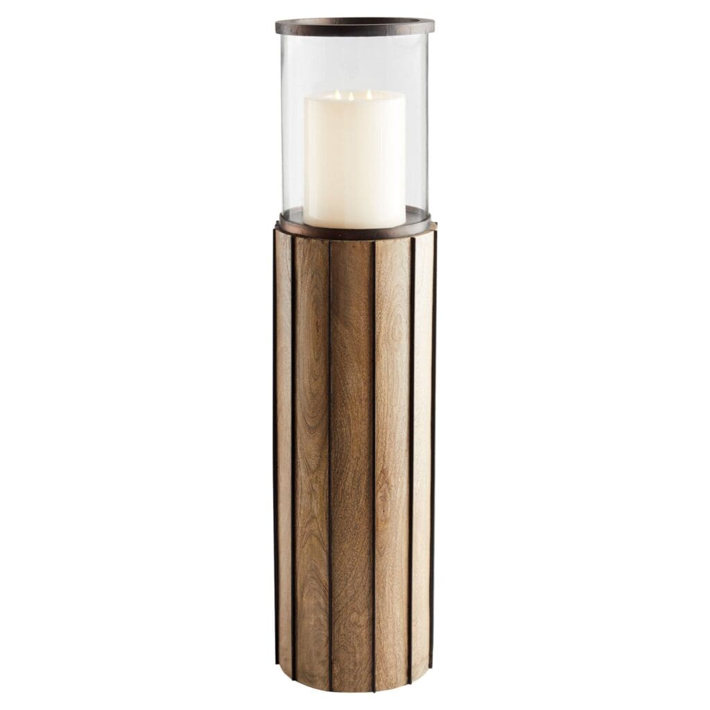 Cyan Design 11540 Reed Floor Hurricane Bronze Medium - Elegant Indoor/Outdoor Decorative Candle Holder for Patio, Garden, and Home Décor