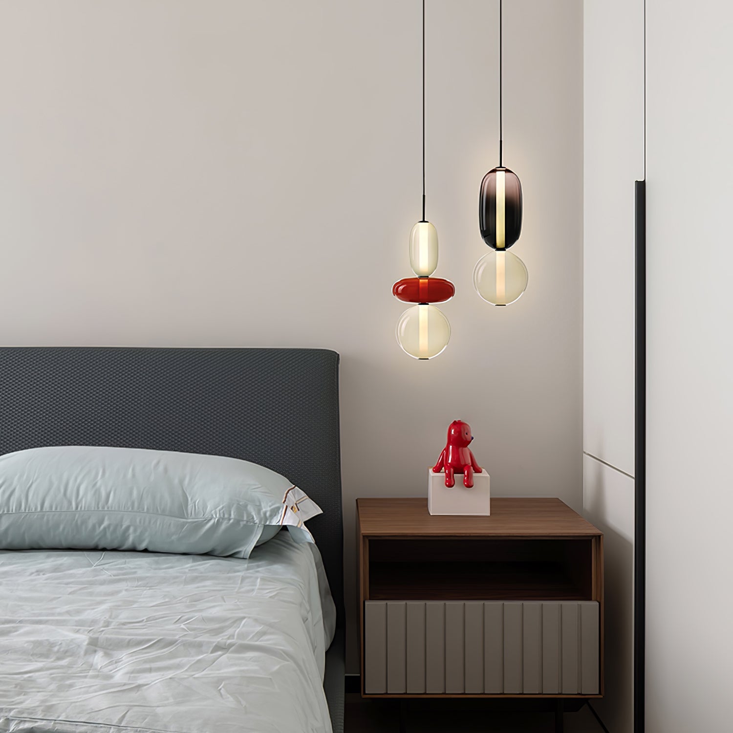 Stylish Candied Glass Pendant Light Set - Modern Hanging Fixture for Dining Room, Kitchen Island & Bedroom Decor