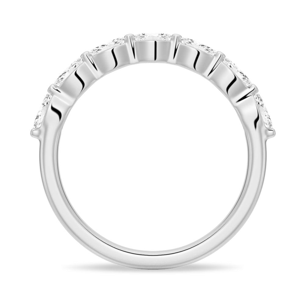 Marquise Shared Prong Moissanite Anniversary Band Ring for Women - Elegant Wedding, Engagement & Promise Jewelry Gift