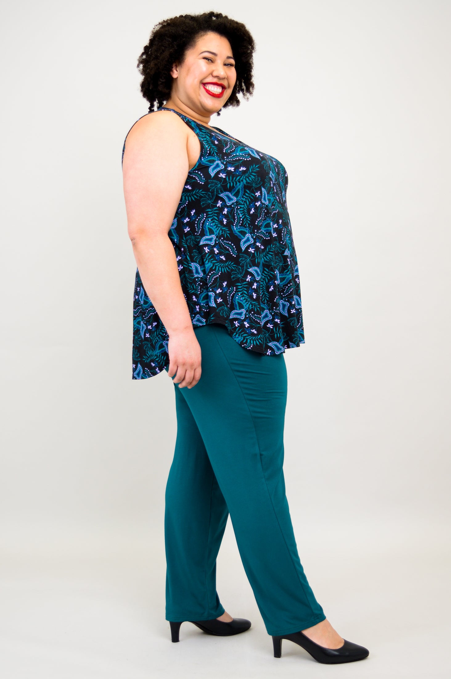 Jazz Tank Top - Fantasia Bamboo Print Women's Casual Shirt | Perfect for Summer Outfits, Beach Wear & Music Festivals