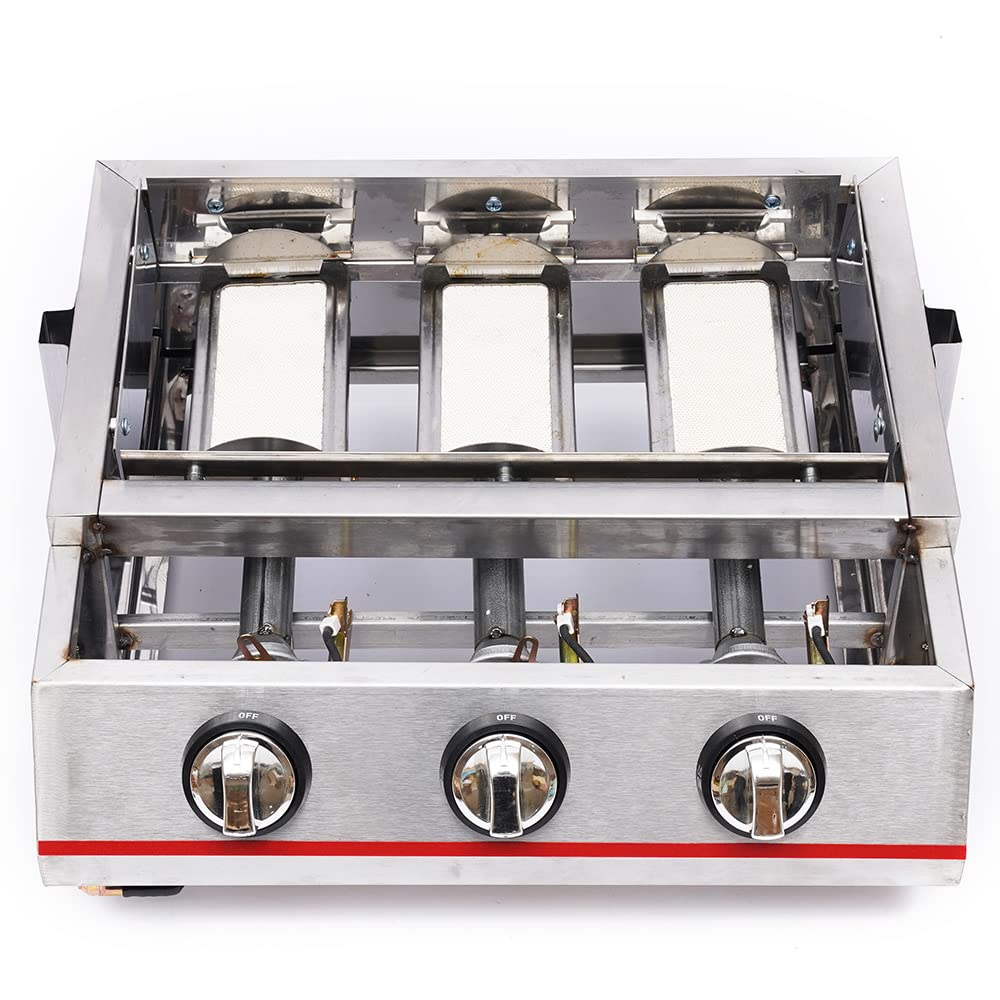 3-Burner Portable Tabletop Propane Gas Grill - 18