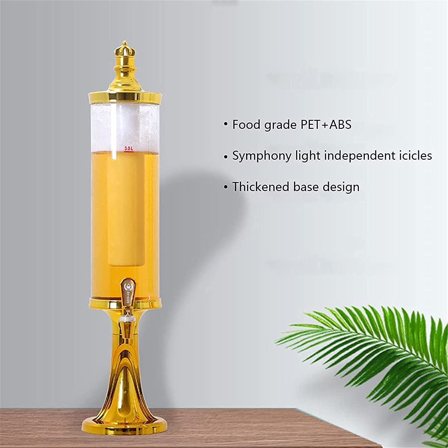 LED Beer Tower Dispenser with Ice Tube - Colorful Light Up Tabletop Wine & Juice Dispenser for Bar, Party, Restaurant, KTV, BBQ - Perfect for Events, Gatherings & Nightlife Entertainment