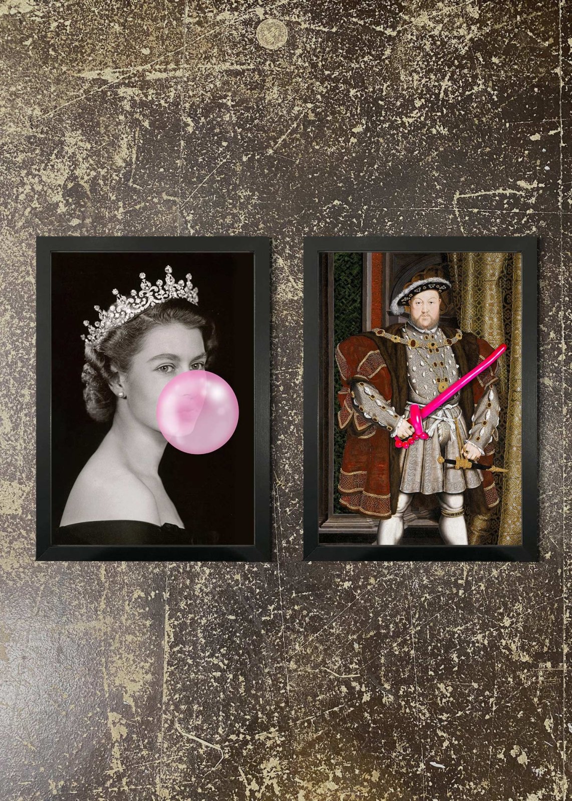 2 Premium Art Prints & Frames Set - Queen Bubblegum & Henry Balloon Wall Decor for Living Room, Bedroom, Office | Perfect Gift for Home Decor & Housewarming