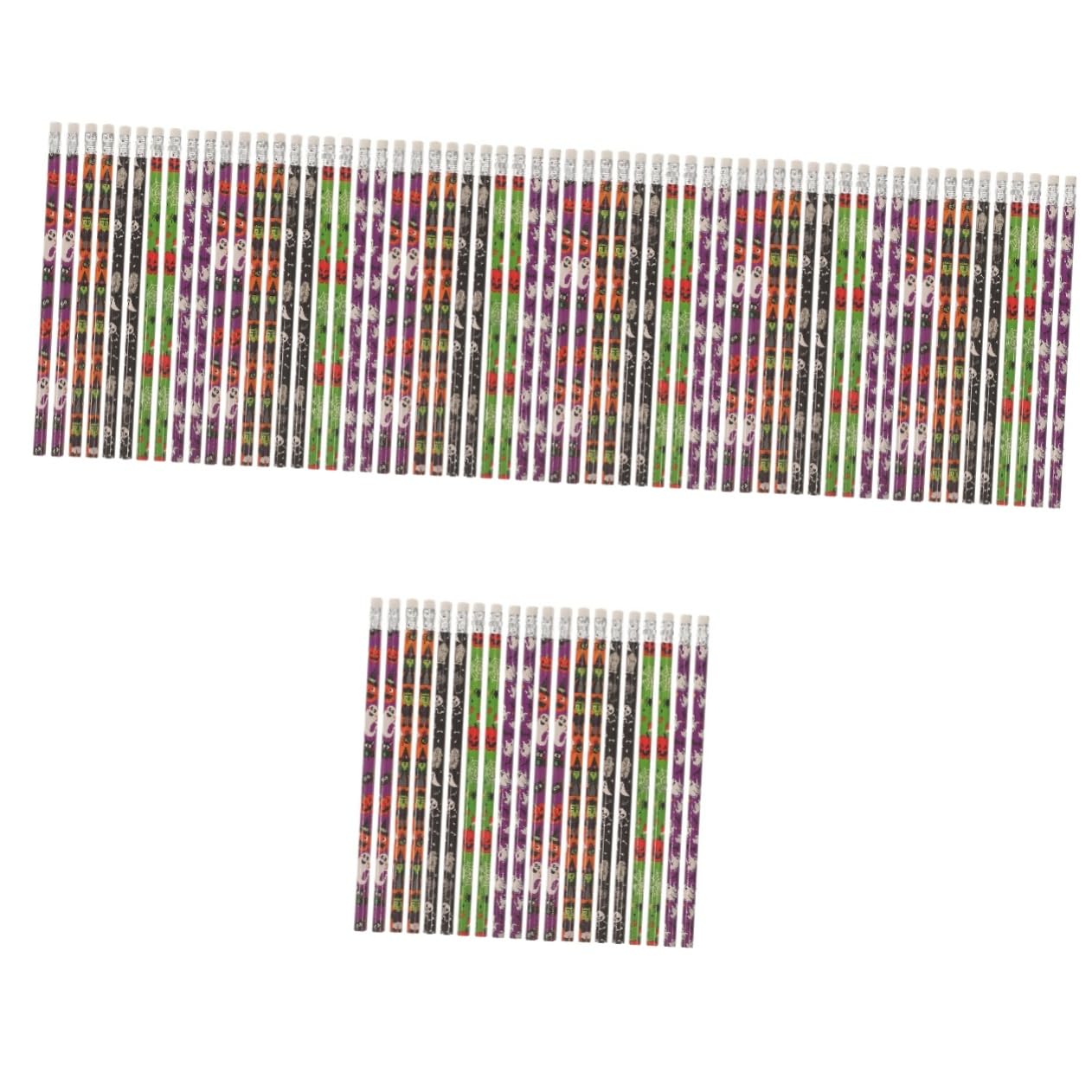 KALLORY 200 Pcs Halloween Pencils - Bulk Halloween Themed Wooden Pencils for Graffiti, School & Office Supplies - Perfect for Trick or Treat Gifts, Classroom Rewards & Halloween Party Favors