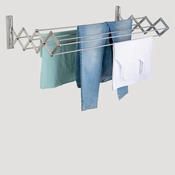 Smart Platinum Clothes Drying Rack - Adjustable Size for Laundry Room, Balcony & Small Spaces - Foldable & Space Saving Design