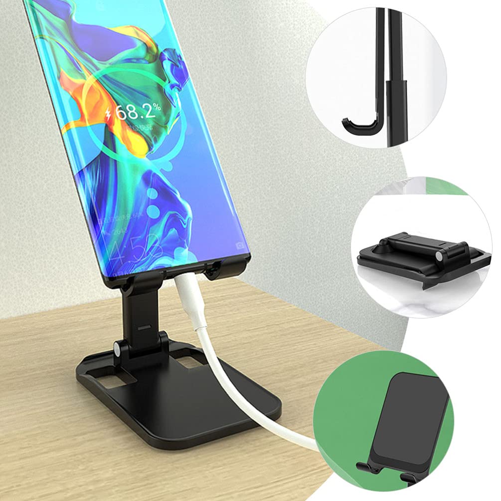 1Pc Aluminum Foldable Phone Stand - Adjustable Mobile Phone Holder for Desk, Bed, Office, and Home Decor, Perfect for Watching Videos and Video Calls