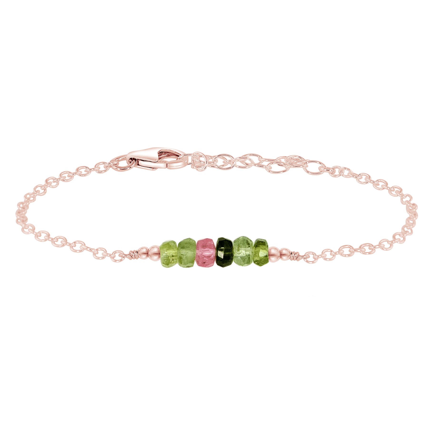 Sparkling Rainbow Tourmaline Gemstone Faceted Bead Bar Bracelet for Women - Handmade Crystal Healing Jewelry for Yoga, Meditation & Positive Energy