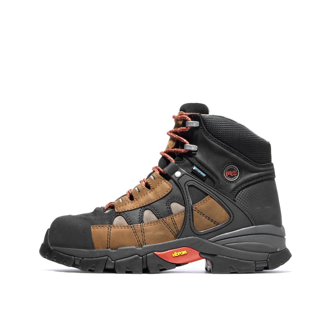 Hyperion 6 Inch Alloy Toe Waterproof Work Boots for Men - Brown Safety Shoes for Construction, Warehouse & Outdoor Work - Slip Resistant & Comfortable Work Footwear