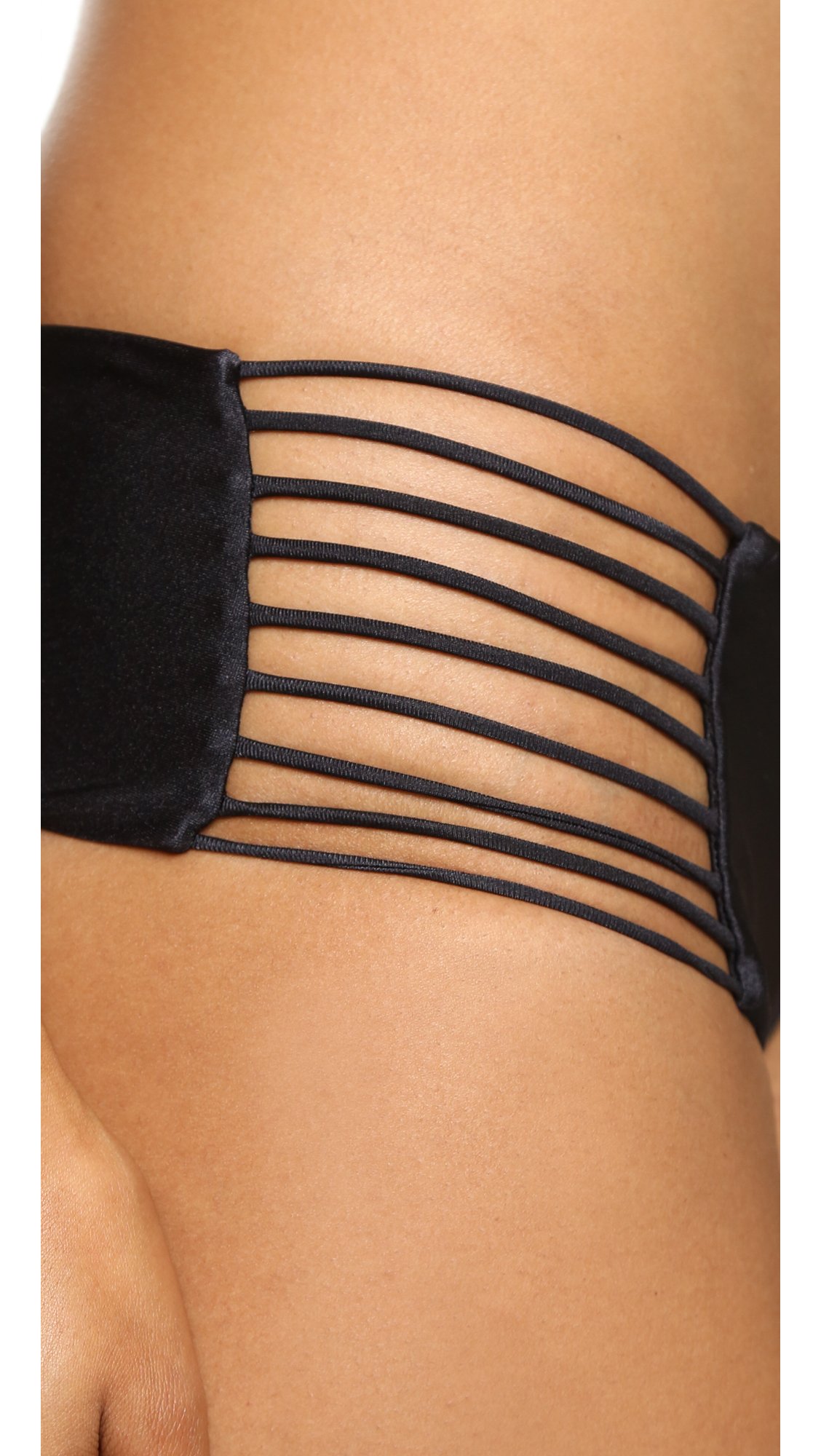 Luli FAMA Women's Verano De Rumba Multi Strings High Waist Bikini Bottom - Sexy Black XS Swimwear for Beach, Pool & Summer Vacation