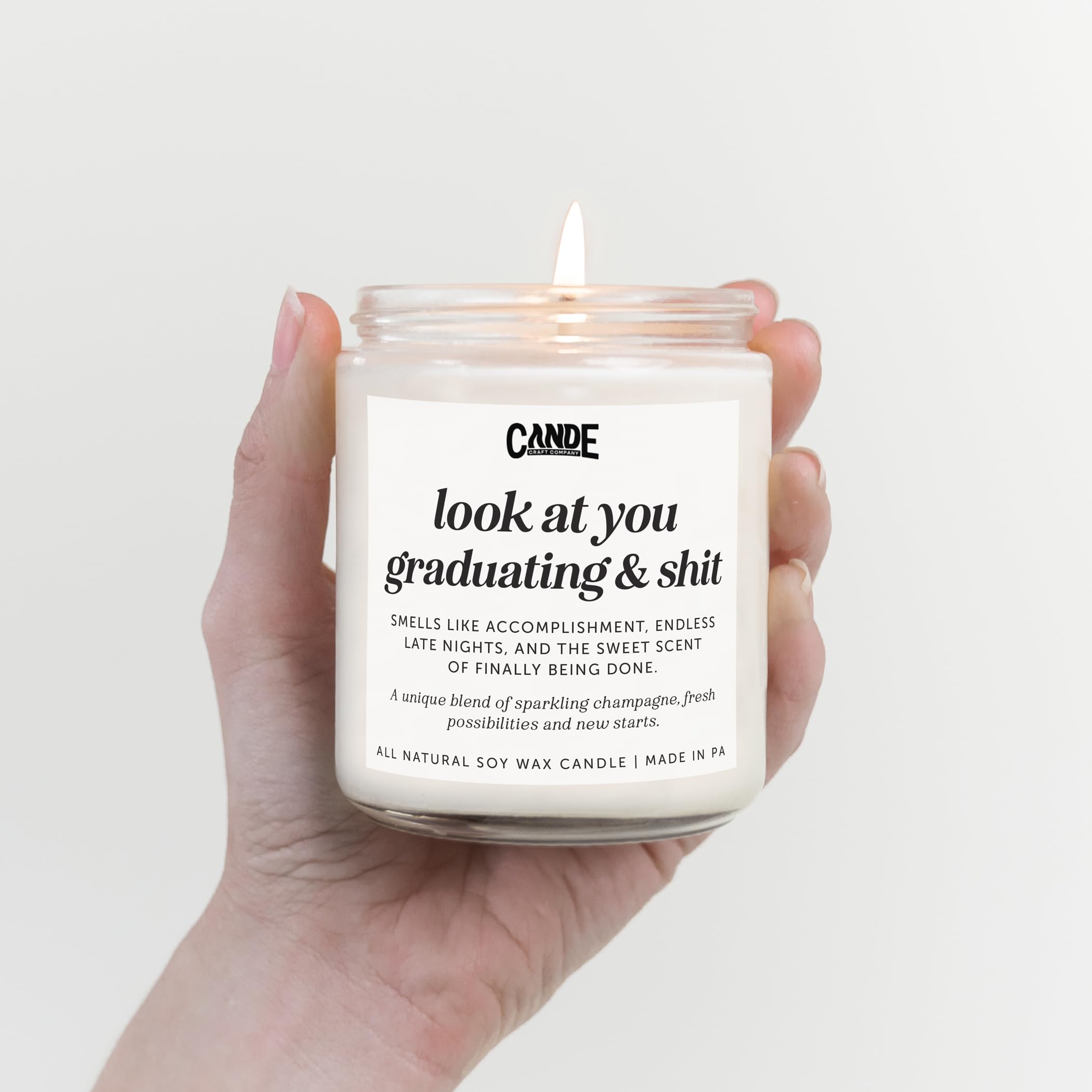 CE CRAFT Scented Soy Candle - 35+ Hour Burn Time - Inspirational Graduation Gift - Perfect for Nightstands, Bathrooms & Dressers - 8 oz Soy Wax Candle - Ideal for Celebrations, Relaxation & Home Decor