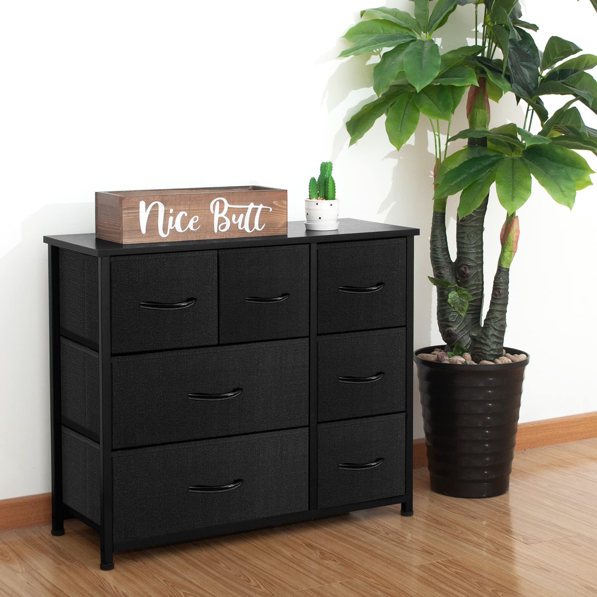 AZL1 Dresser Organizer with 7 Drawers - Large Storage Unit for Bedroom & Closet - Black