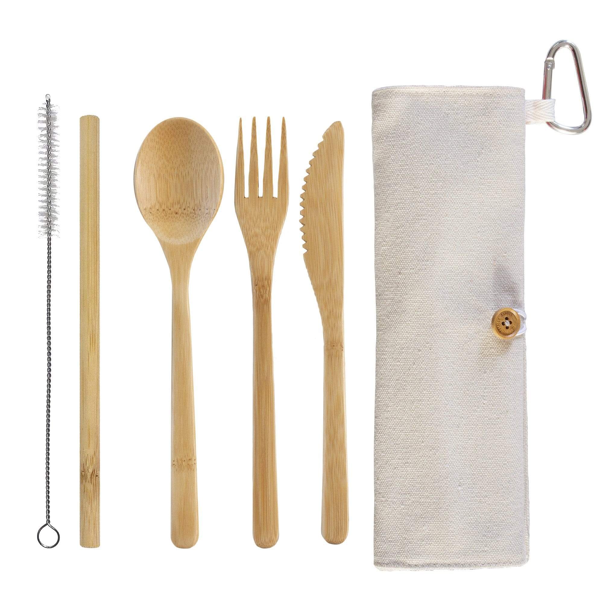 Eco-Friendly Reusable Utensil Set with Travel Case - Portable Cutlery Kit for Camping, Travel & Picnics