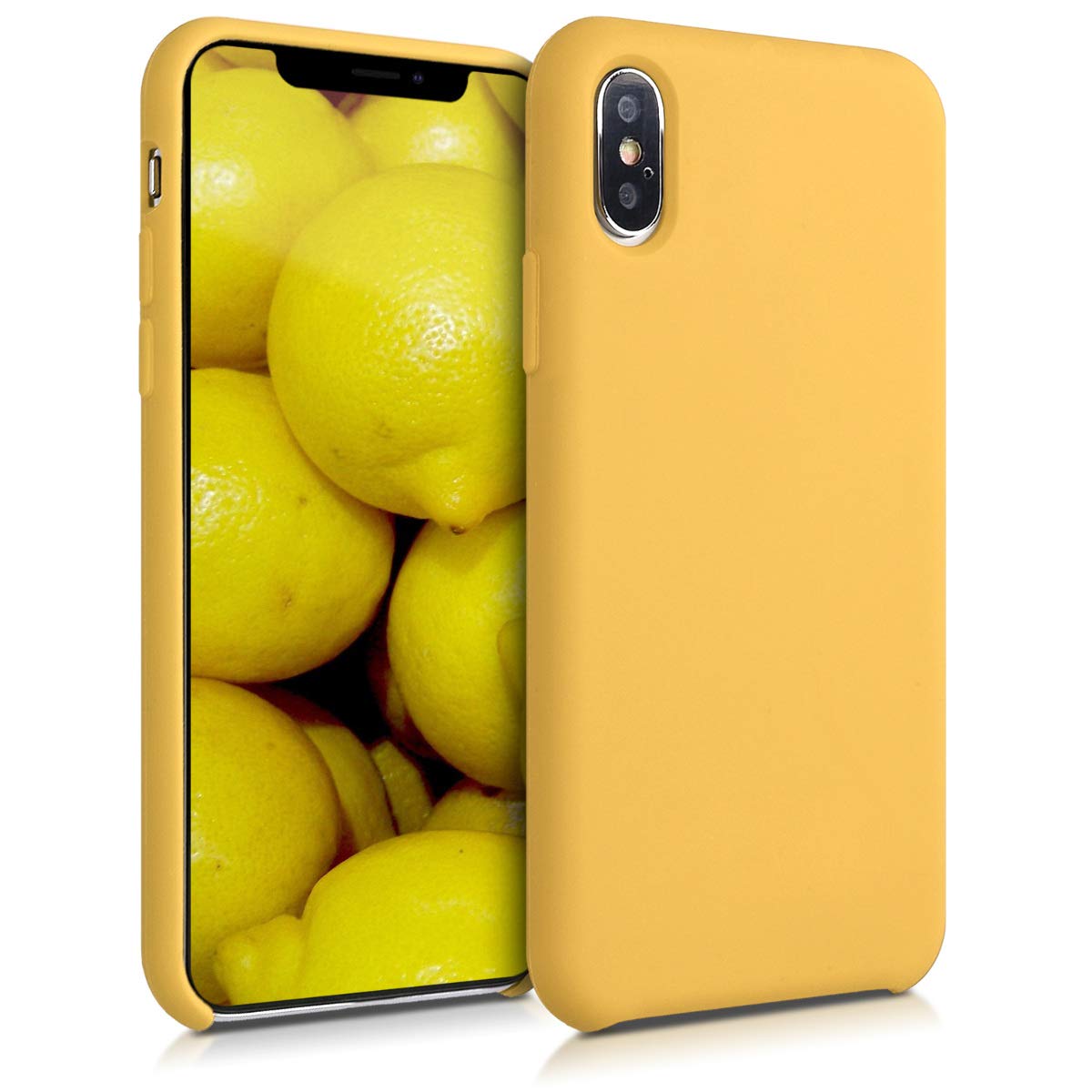 kwmobile TPU Silicone Case for Apple iPhone Xs - Soft Protective Phone Cover in Honey Yellow | Slim Fit Shockproof Case for Everyday Use & Travel Protection