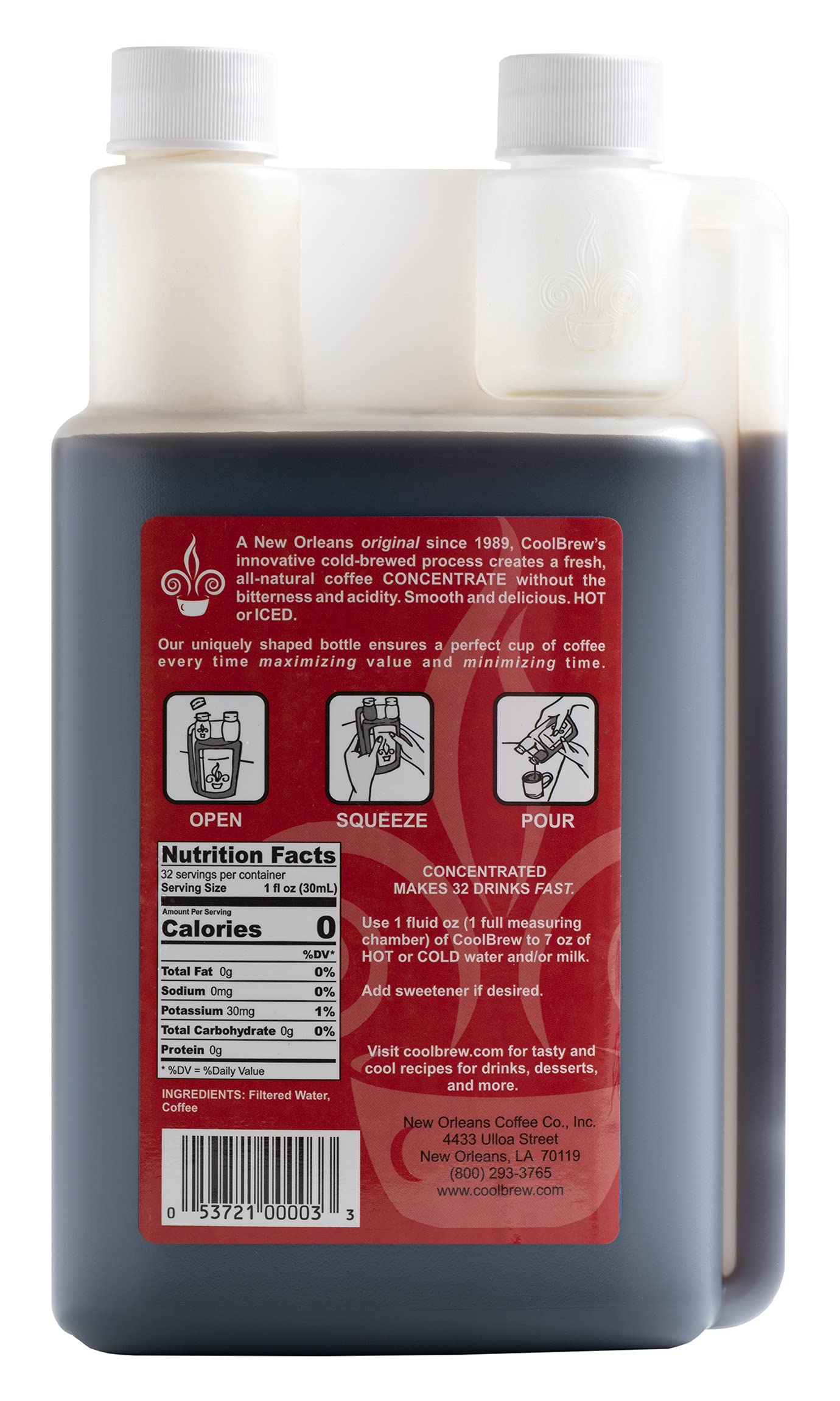 CoolBrew French Roast Cold Brew Coffee Concentrate - 6 Pack (32 Servings per Bottle) | Unsweetened, No Preservatives | Perfect for Iced Coffee, Hot Coffee & DIY Coffee Drinks | Great for Home, Office & On-the-Go