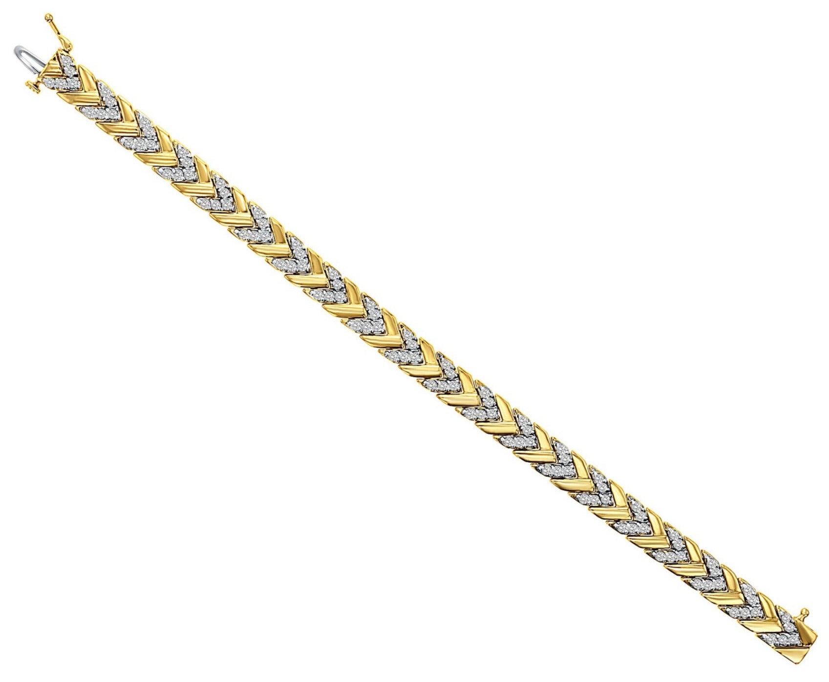 2.60cttw Diamond Arrow Bracelet in 14K Yellow Gold - Elegant Polished Jewelry for Women, Perfect for Weddings, Anniversaries & Special Occasions