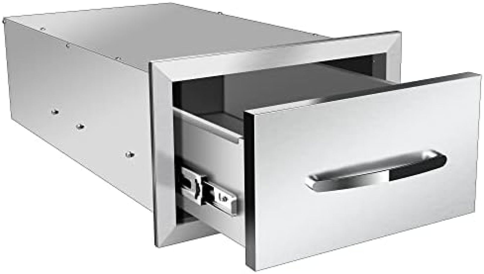 Stainless Steel Double Drawers for Outdoor Kitchen - 14W x 23D x 8.5H Horizontal BBQ Accessory Drawers - Perfect for Grilling Stations & BBQ Islands - Durable Outdoor Cooking Storage Solution
