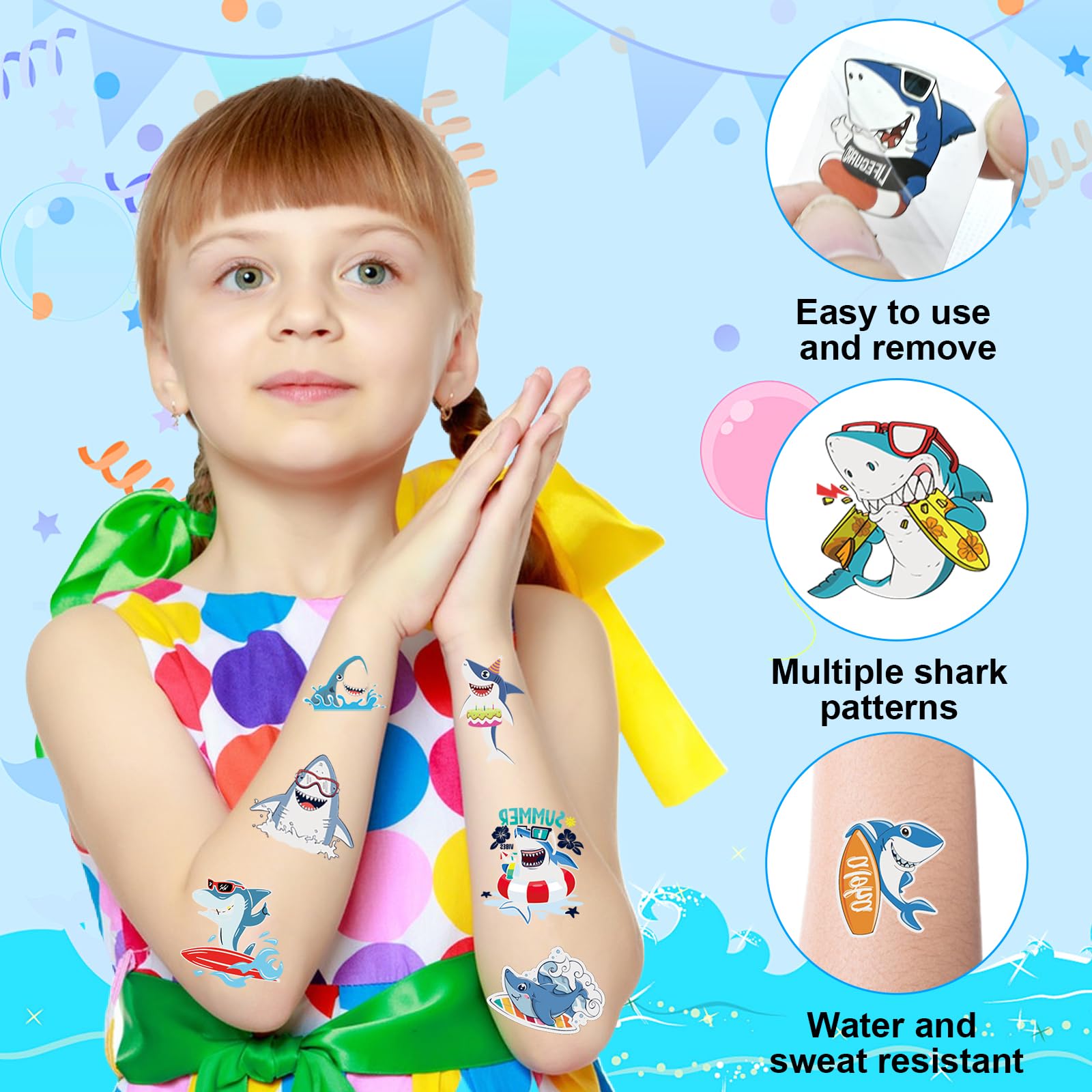 Glow in the Dark Dinosaur Temporary Tattoos for Kids - 40 Sheets (280 PCS) Waterproof Sea Animal Tattoo Stickers - Perfect for Birthday Party Favors, Goodie Bag Stuffers & Dinosaur Theme Gifts | Fun for Pool Parties, Summer Camps & Costume Events