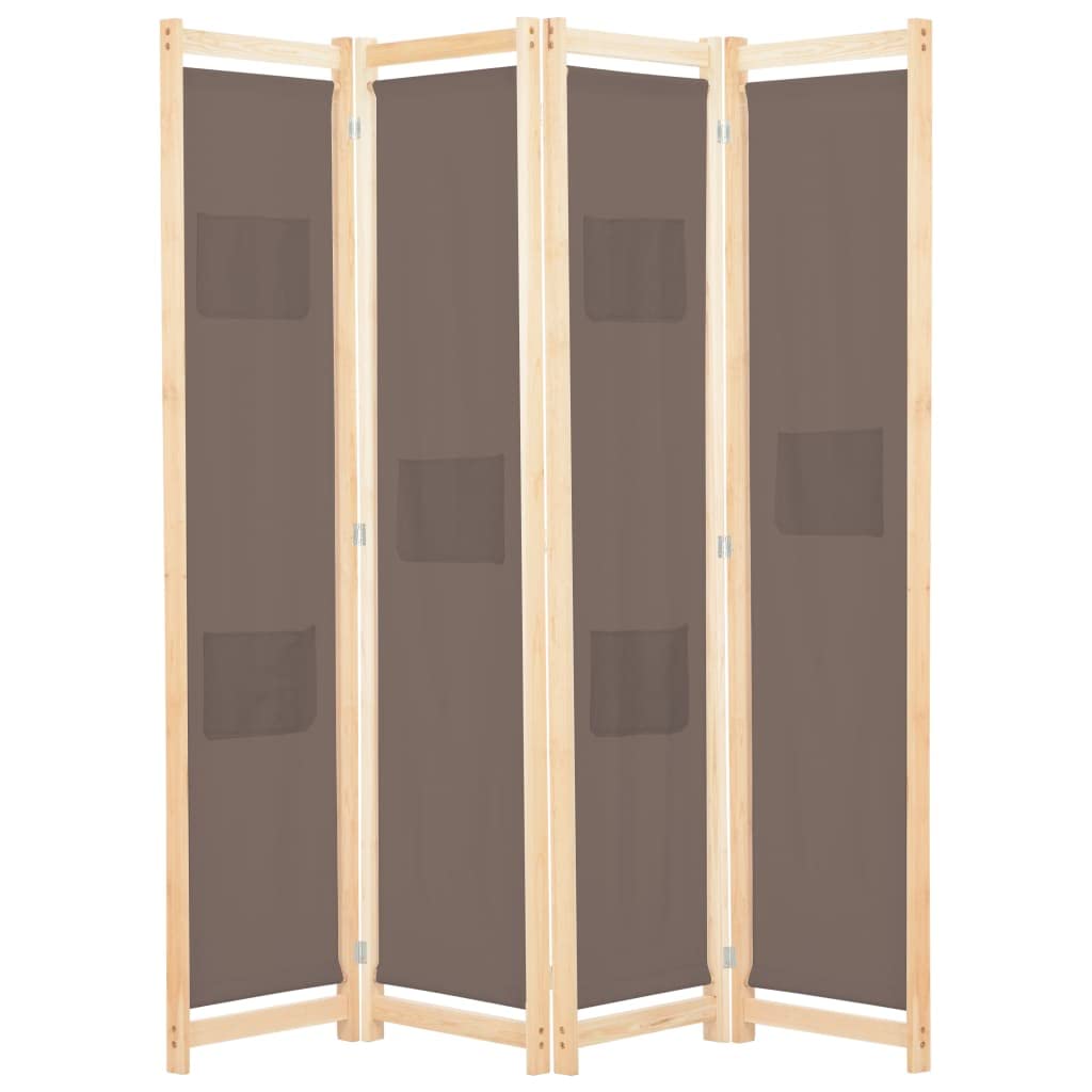 4-Panel Folding Room Divider Privacy Screen - 62.9