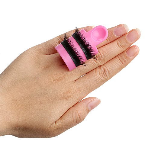 Professional Pink Wonder Lash Signature Eyelash Extension Glue Ring & Eyelash Palette Set - Long Lasting Lash Adhesive for Salon & Home Use