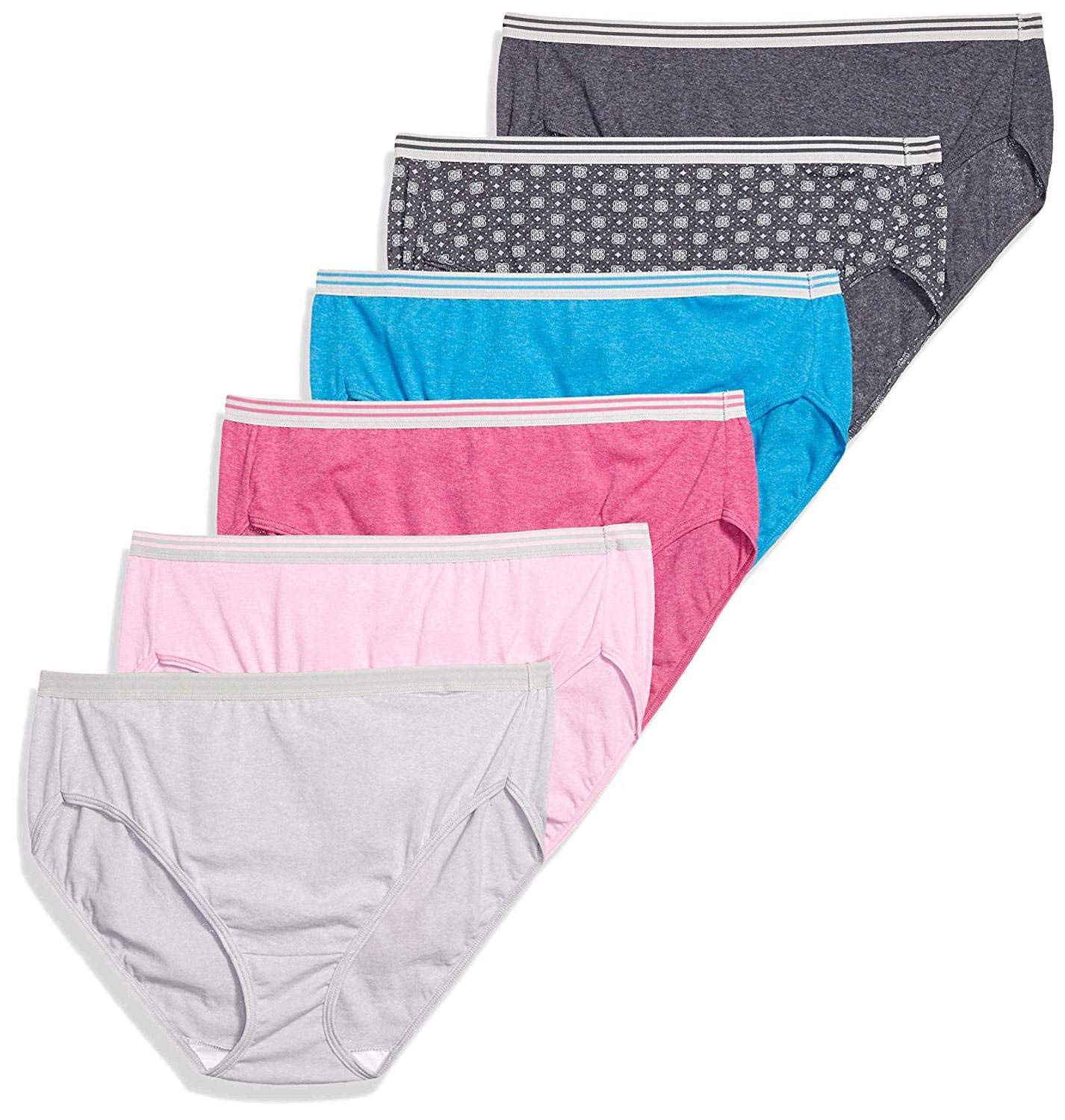 Fruit of the Loom Women's Plus Size Cotton Underwear - Comfortable Full Coverage Panties for Curvy Women - Perfect for Everyday Wear, Lounge & Sleep