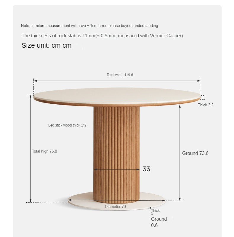 Solid Oak Wood Modern Rocking Dining Table - Perfect for Farmhouse, Rustic & Contemporary Dining Rooms