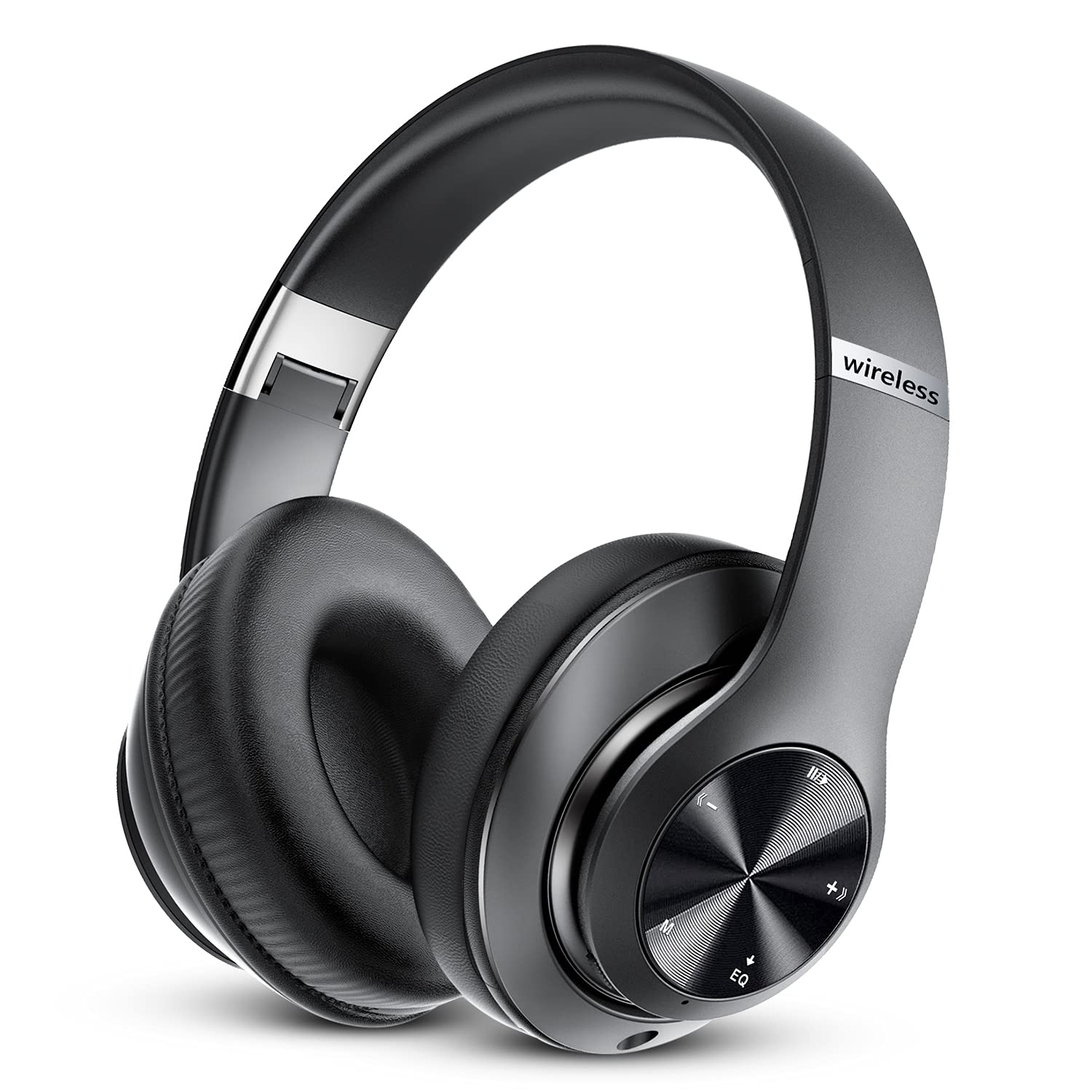 Premium Wireless Bluetooth Over-Ear Headphones - 60H Playtime, Hi-Fi Stereo, Deep Bass, 6 EQ Modes, Foldable & Lightweight Design with Mic, FM, SD/TF Card Support - Perfect for Travel, Workouts, Gaming & Home Entertainment