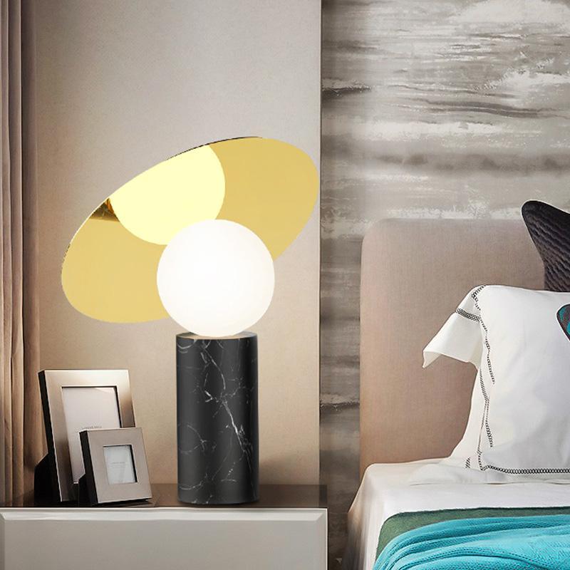 Modern Bola Disc Table Lamp - Minimalist LED Night Light for Bedroom, Living Room, and Office - Perfect for Reading, Decor, and Ambient Lighting