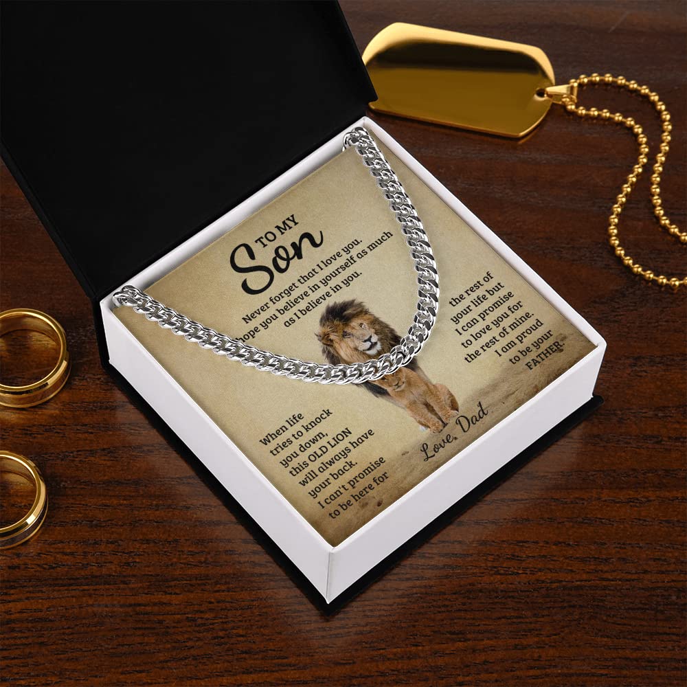 Mom & Son Necklace Gift - Cuban Link Chain for Graduation & Christmas